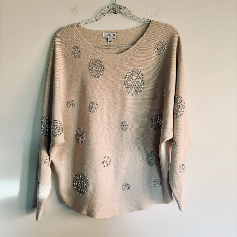 Carmen Marc Volvo Sweater w/Rhinestones